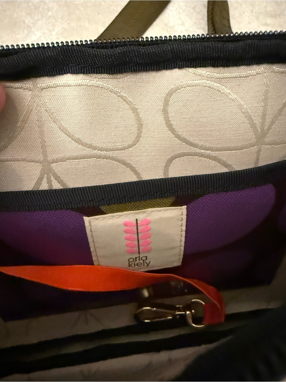 Orla Kiely Purple Floral Pattern Slim Crossbody Bag NEW - Picture 5 of 10